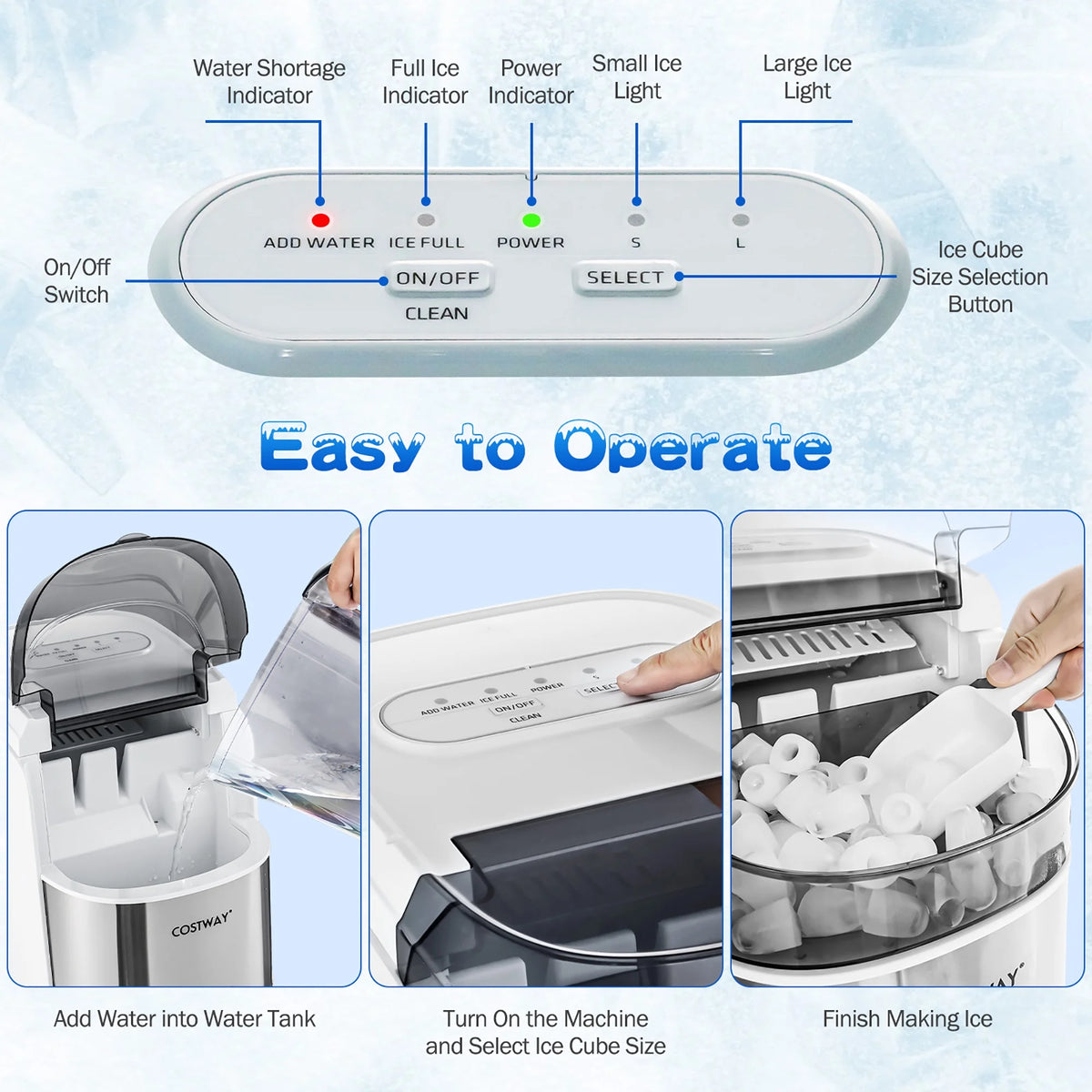 Countertop Ice Maker Self-Cleaning Black G697920