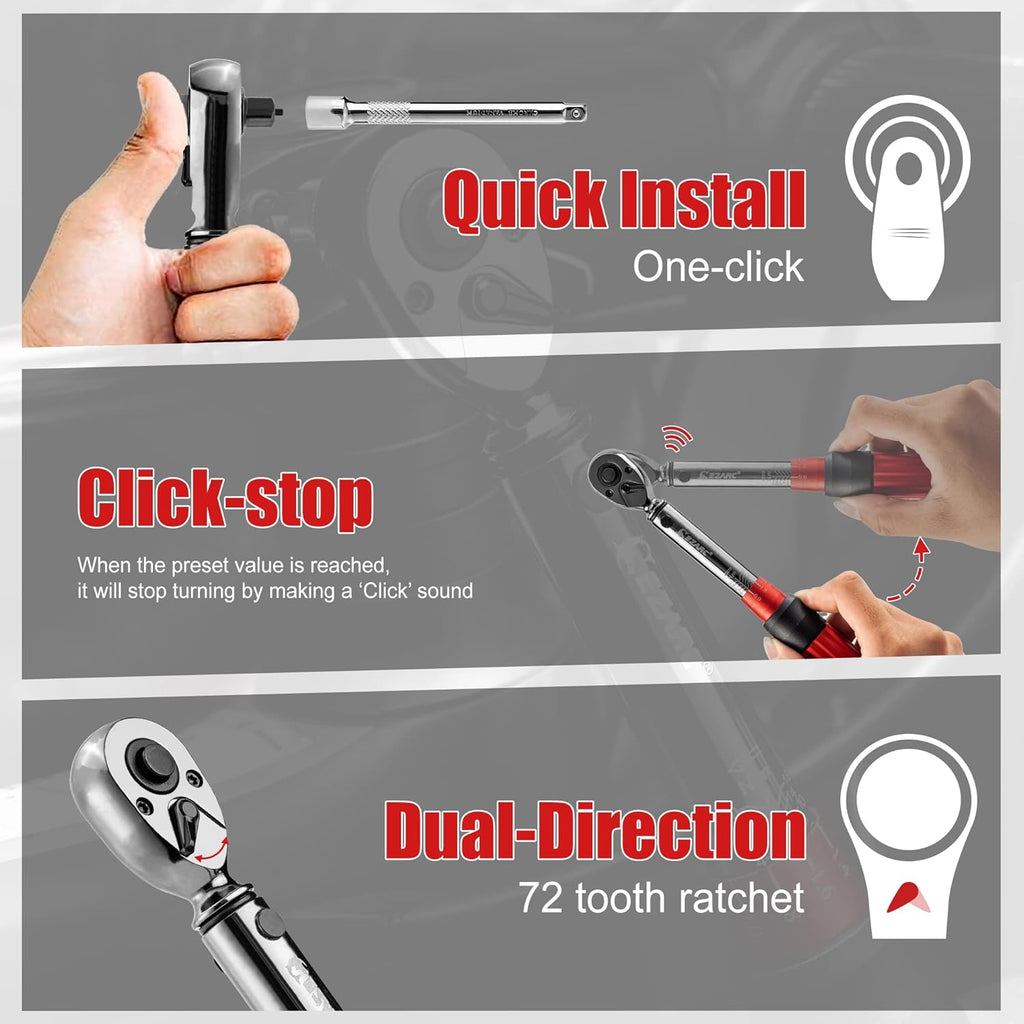 1/4 inch Drive Click Bike Torque Wrench Set 2-20 Nm I173