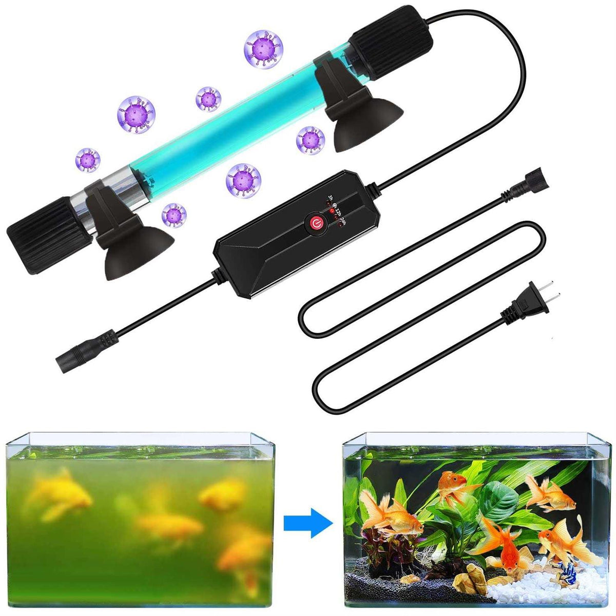 11 W UV Sterilizer Aquarium Submersible Lamp with Timer M781