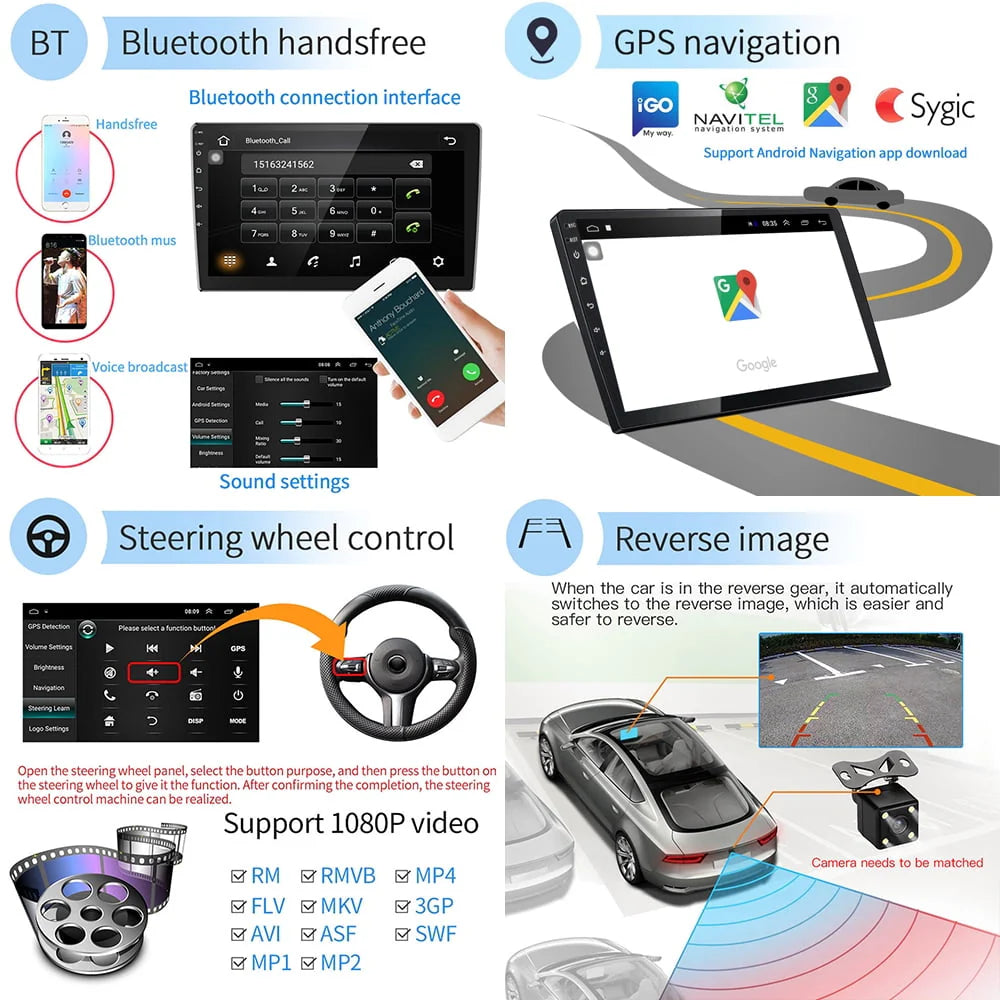10 inch Android Car Stereo Touch Screen with Rear View Camera I944