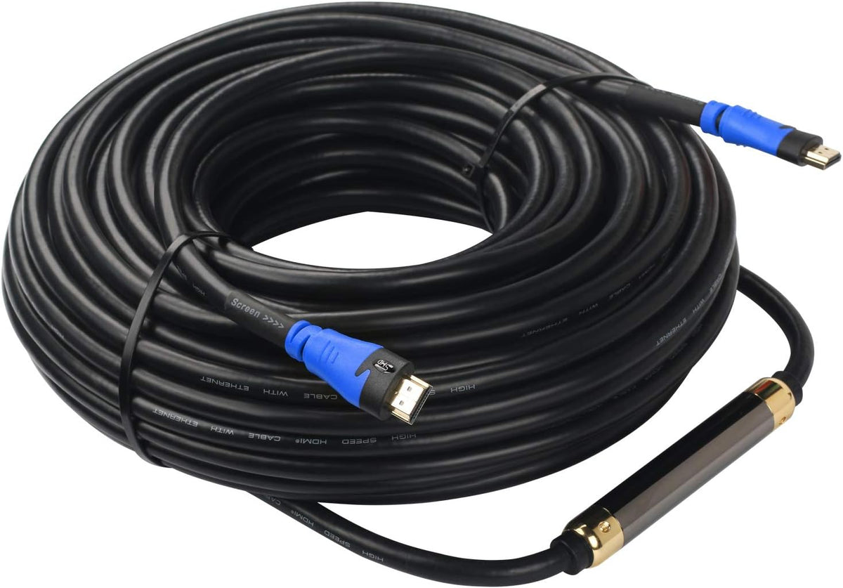100 Feet Black HDMI Cable with Signal Booster J5573