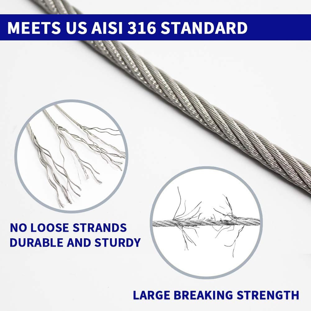 1/8 T316 Stainless Steel Cable 7 x 7 Strands L98201
