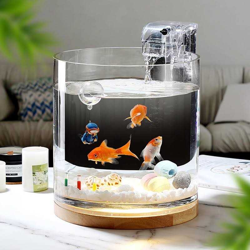 0.81-Gallon Cylindrical Aquarium Starter Kit with LED Light D70942