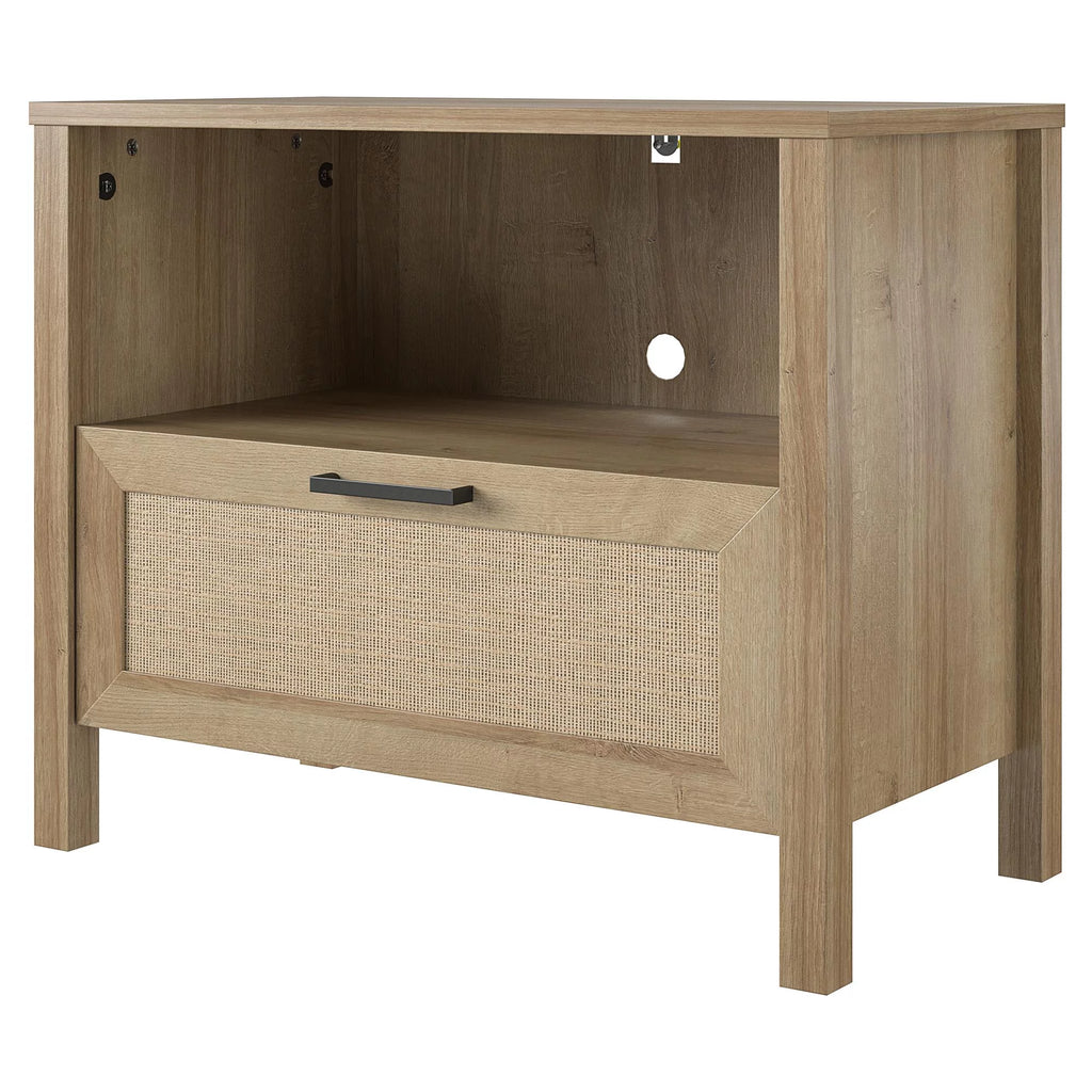 1-Drawer Nightstand with Faux Rattan A225
