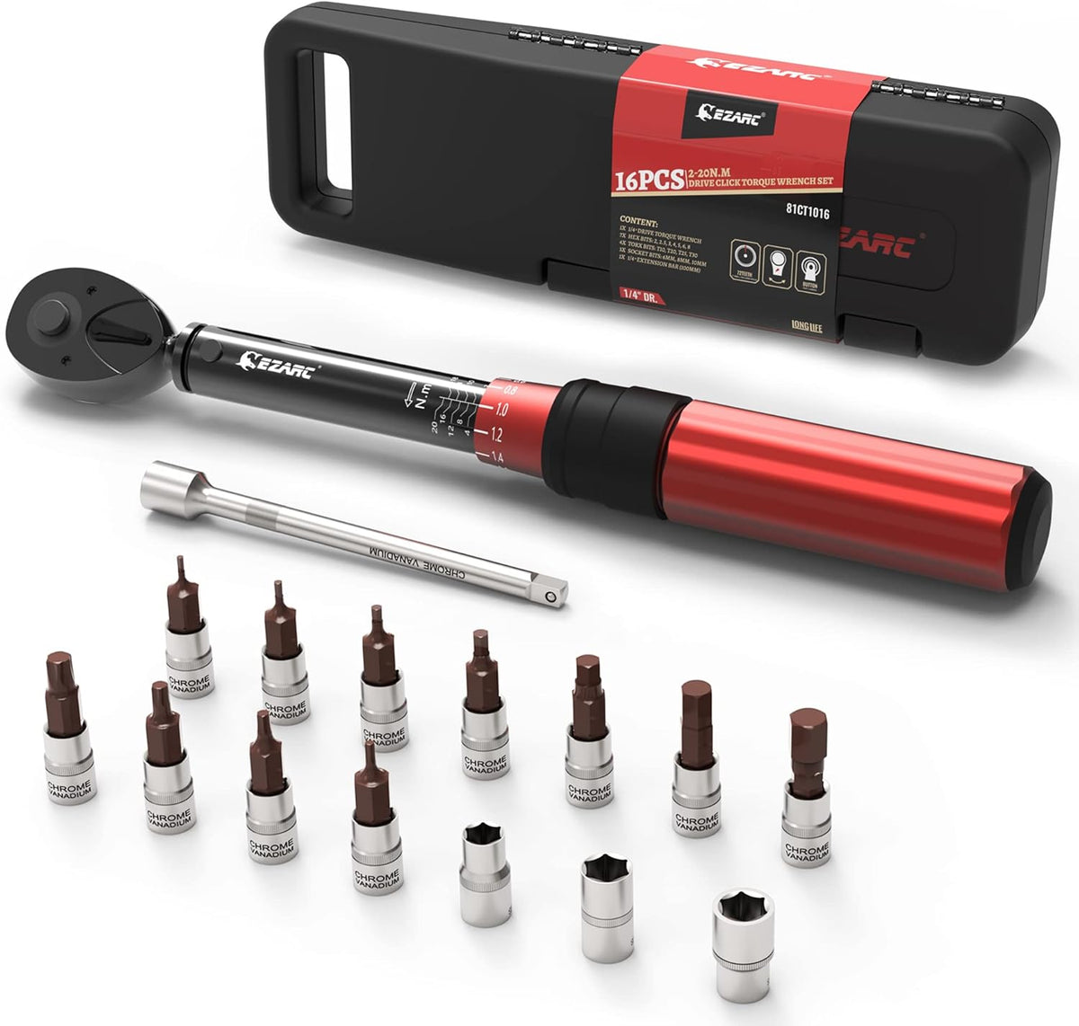 1/4 inch Drive Click Bike Torque Wrench Set 2-20 Nm I173