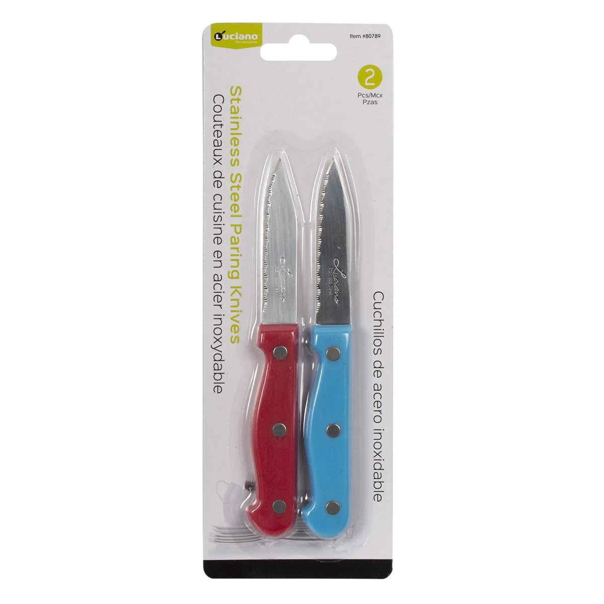 2-pc Paring Knife with Colored Handle B2912