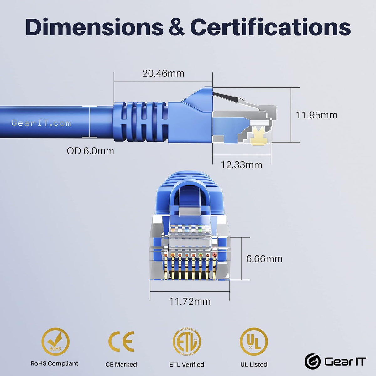 Cat 6 Ethernet Cable 1 ft 50-Pack Blue B779