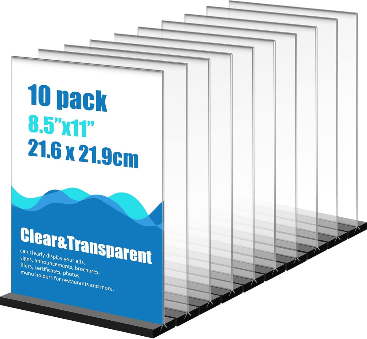 10 Pack 8.5 x 11 Clear Acrylic Sign Holder C6303
