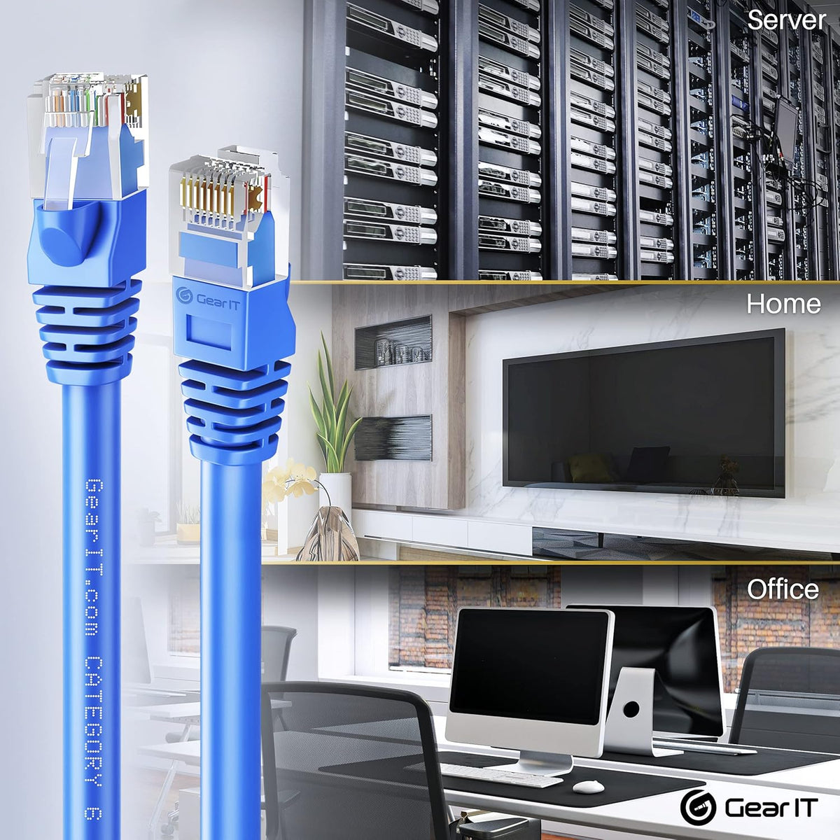 Cat 6 Ethernet Cable 1 ft 50-Pack Blue B779