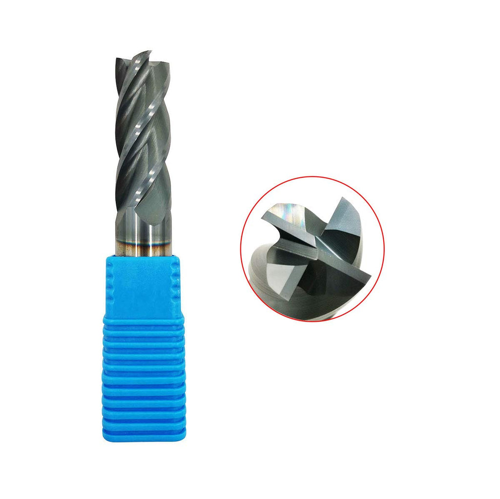 1/2 Carbide Square End Mill 4 Flute AlTiN Coating Pack of 2 V199