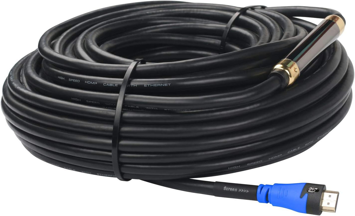 100 Feet Black HDMI Cable with Signal Booster J5573