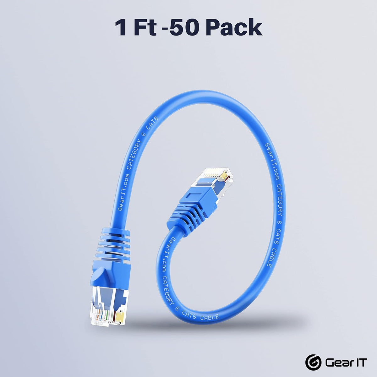 Cat 6 Ethernet Cable 1 ft 50-Pack Blue B779