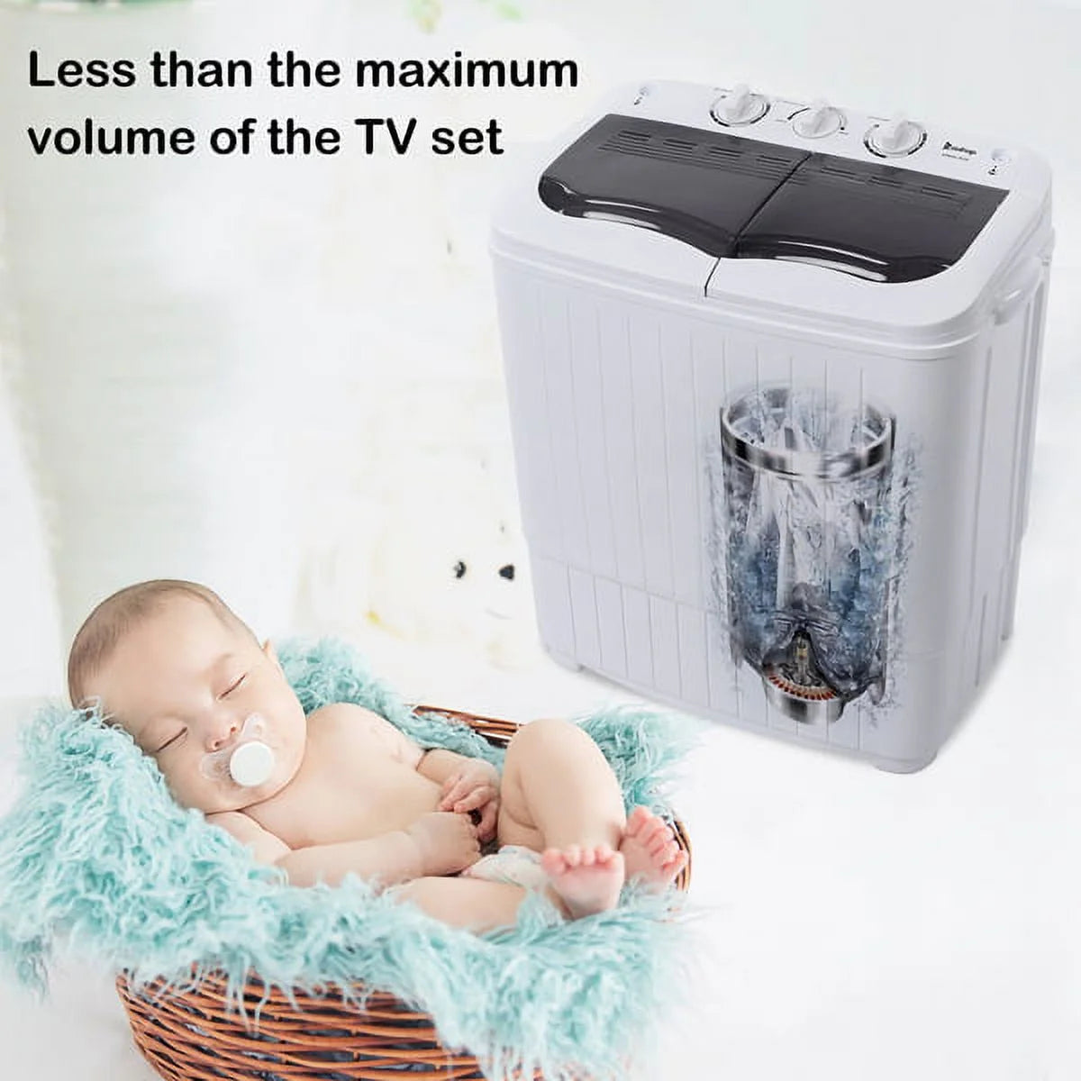 Portable 14.3lbs Washing Machine with Drain Pump F281