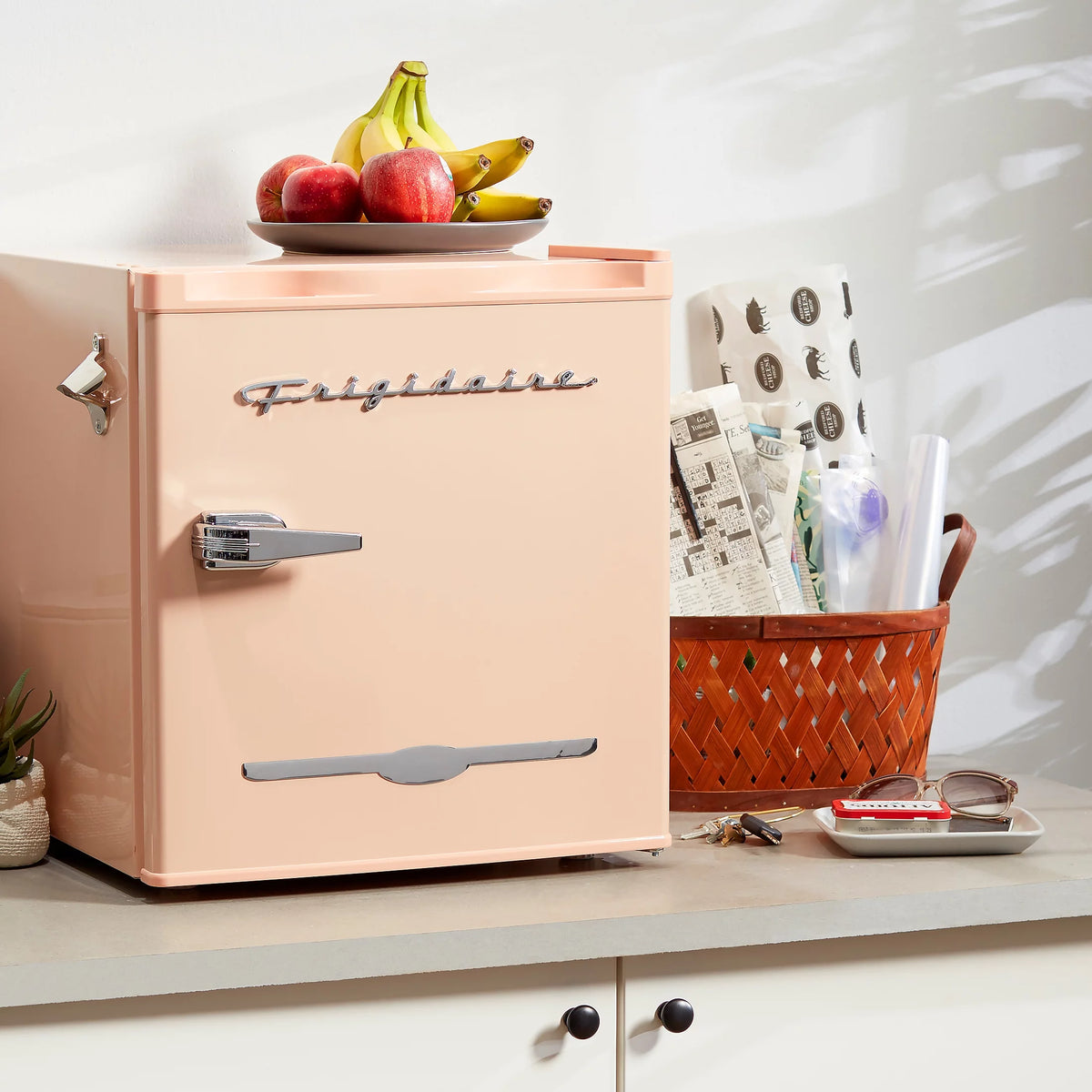 1.6 Cu ft. Retro Compact Refrigerator with Side Bottle Opener Y7563