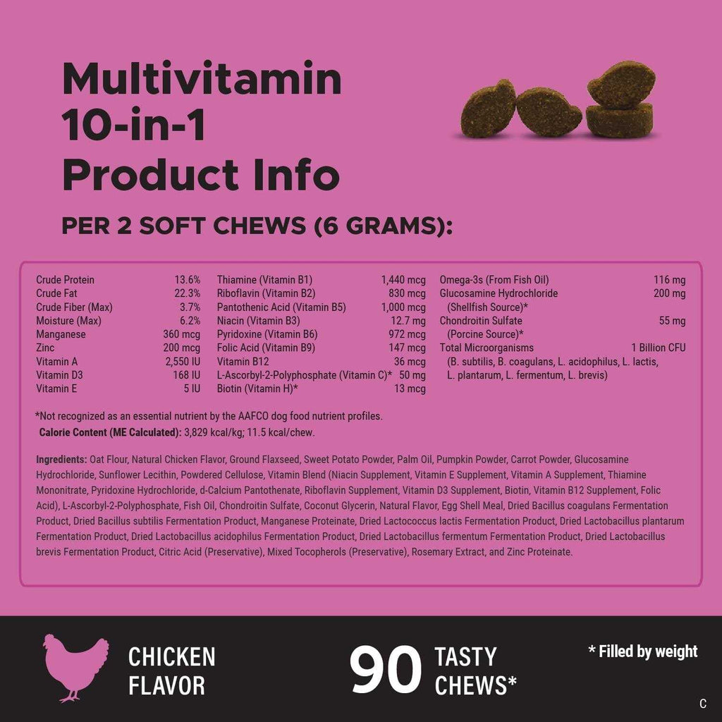10 in 1 Multivitamin Glucosamine Soft Chews L68823