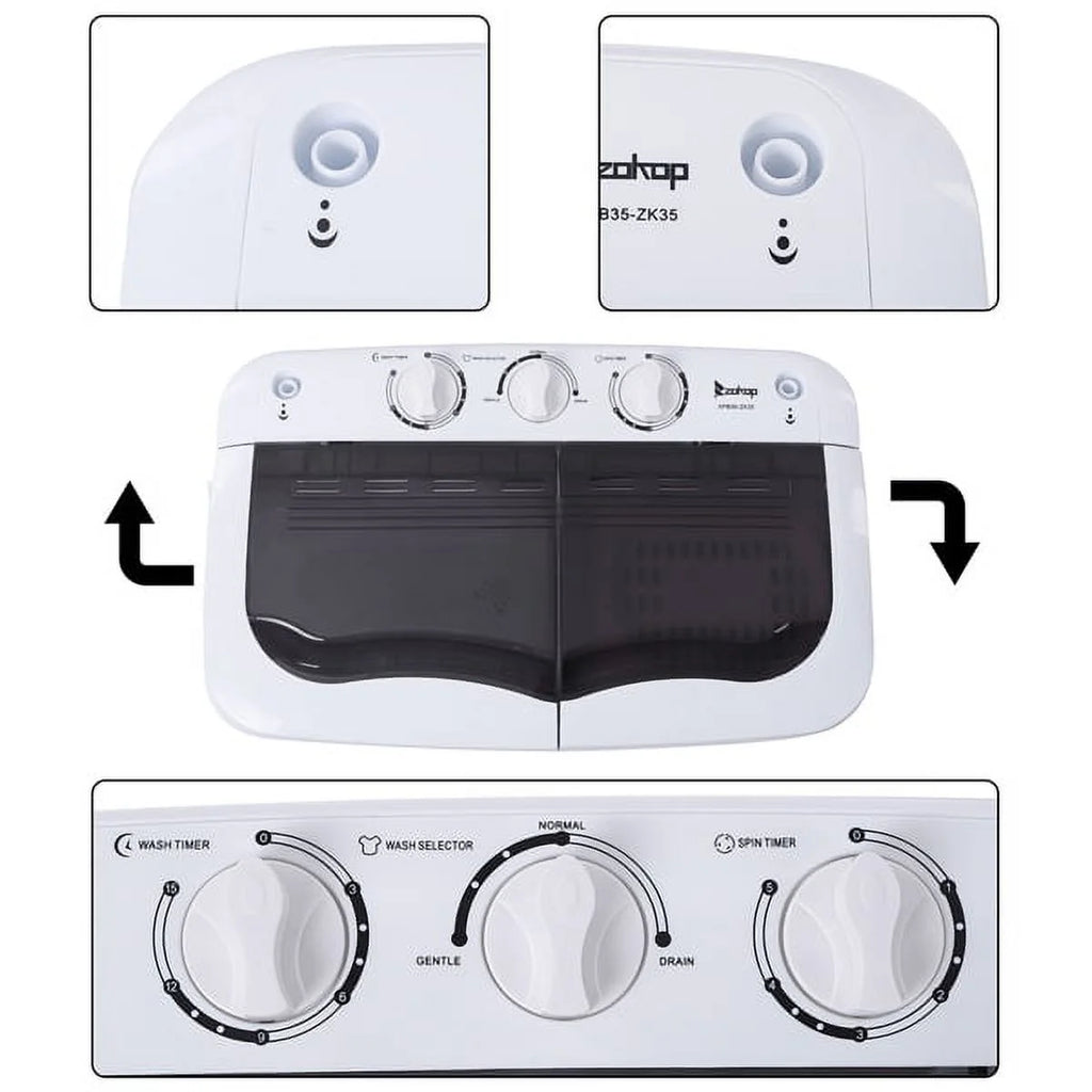 Portable 14.3lbs Washing Machine with Drain Pump F281