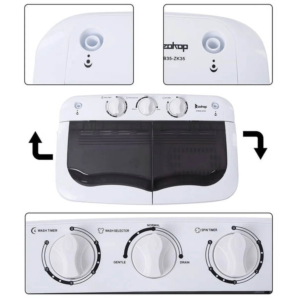 Portable 14.3lbs Washing Machine with Drain Pump F281