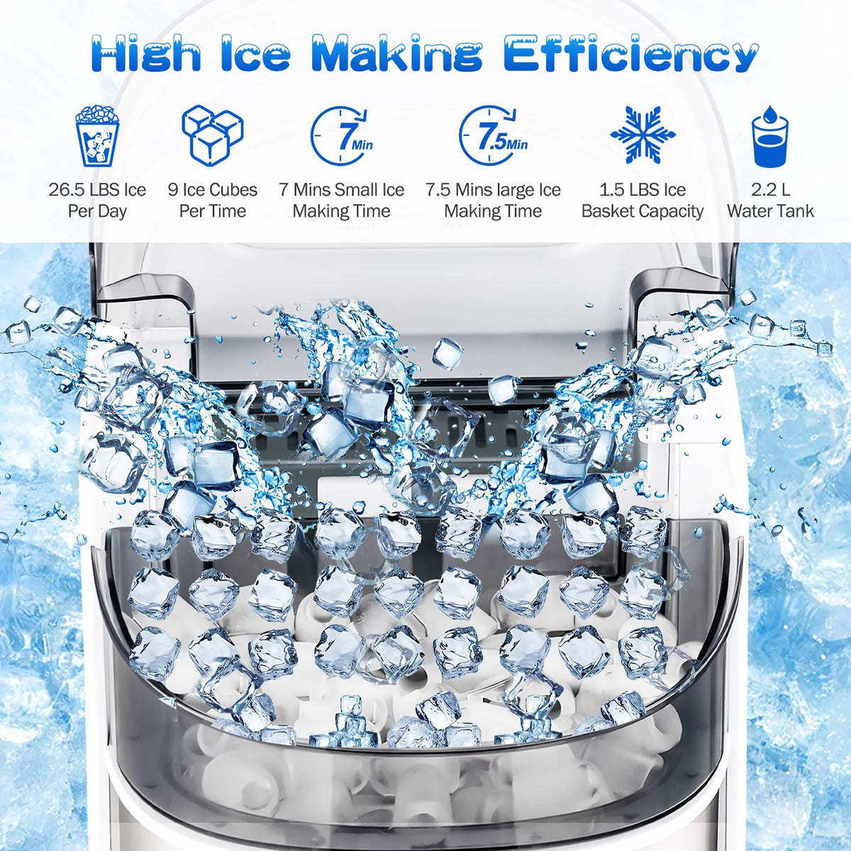 Countertop Ice Maker Self-Cleaning Black G697920